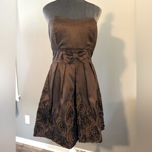 Studio Y Strapless Brown Formal Dress